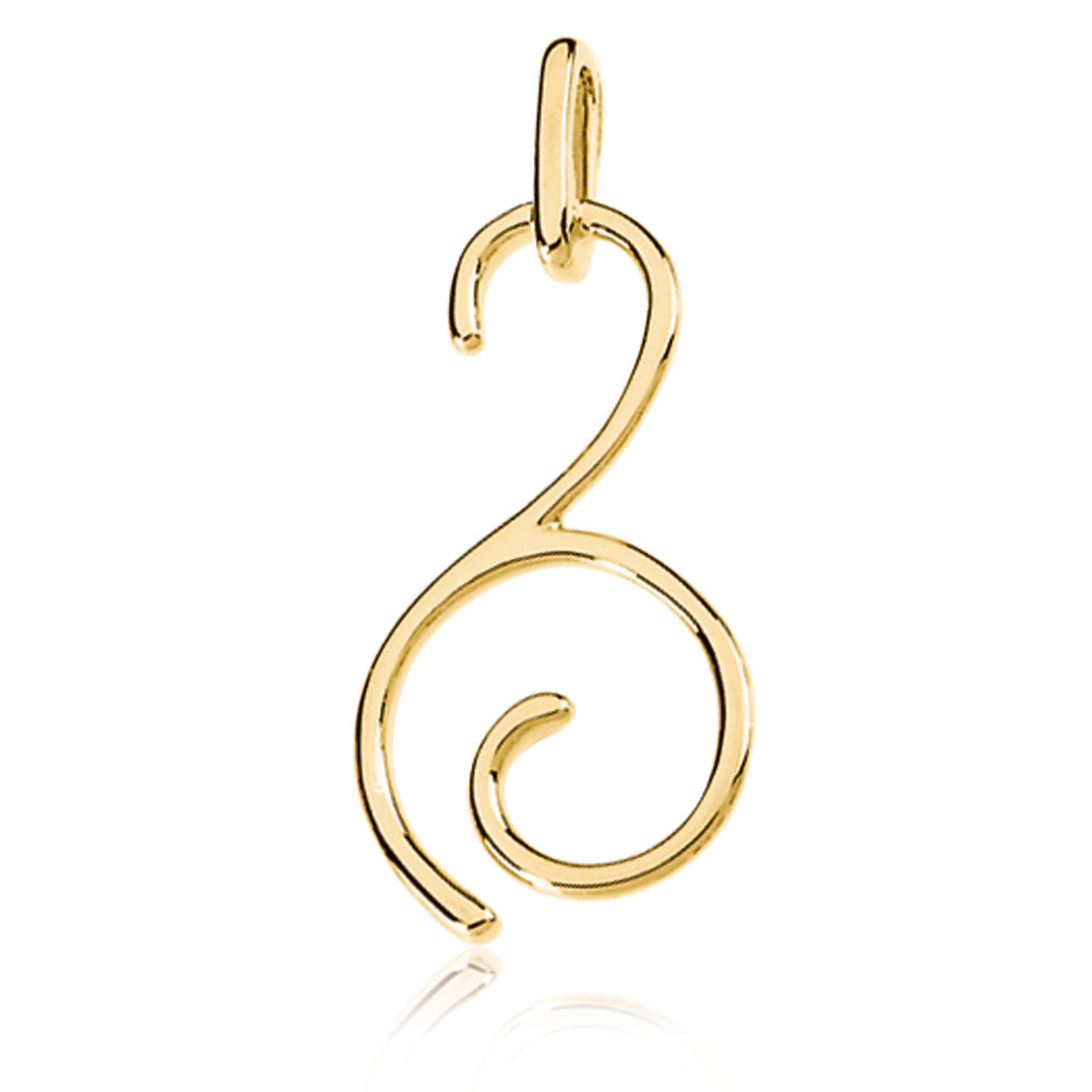 14k Yellow Gold Swirl Pendant, Item P8085 by The Black Bow Jewelry Co.