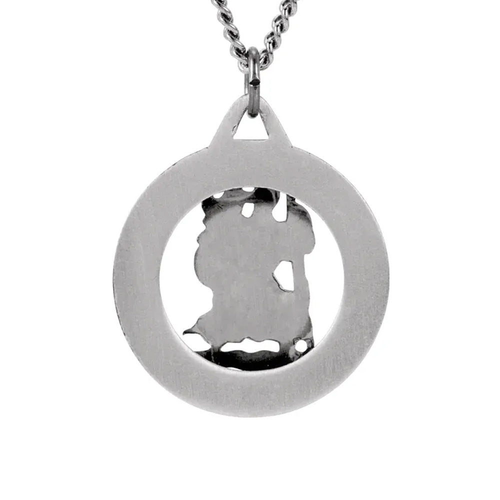Alternate view of the Sterling Silver 25mm St. Christopher Medal Necklace, 24 Inch by The Black Bow Jewelry Co.