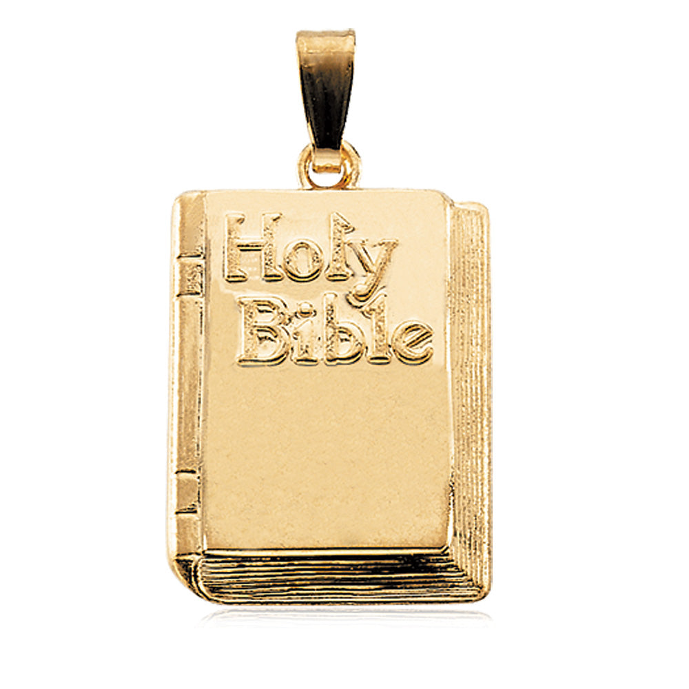 14k Yellow Gold Bible Pendant, Item P8296 by The Black Bow Jewelry Co.