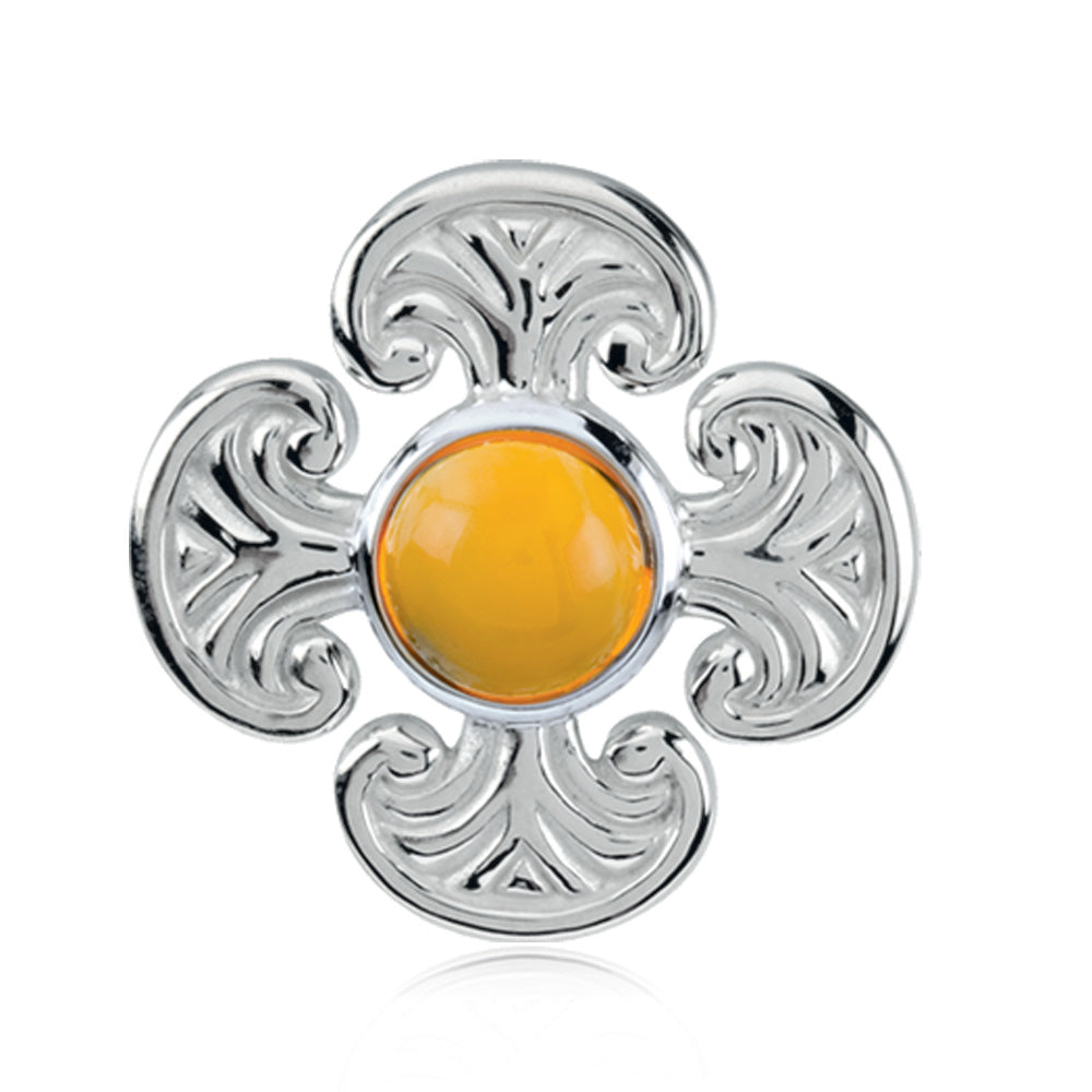 Sterling Silver and Citrine Maltese Cross Pendant, Item P8669 by The Black Bow Jewelry Co.