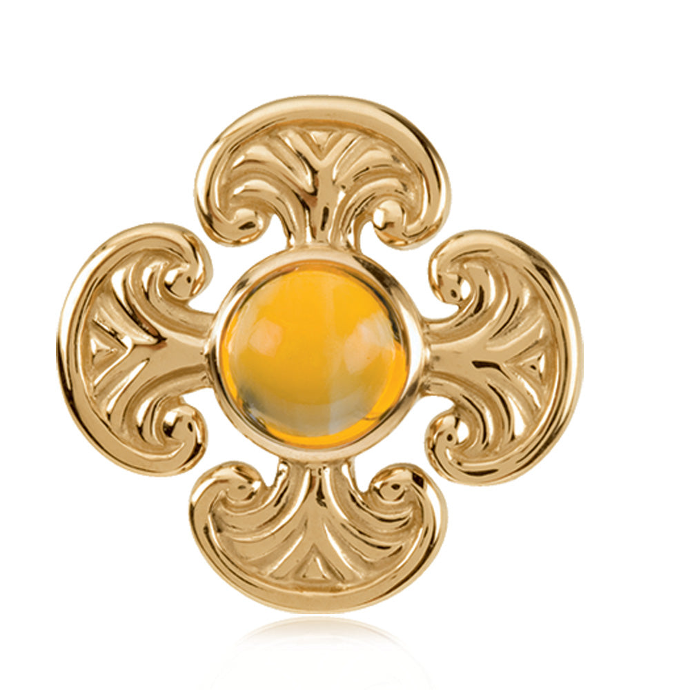 14k Yellow Gold and Citrine Maltese Cross Pendant, Item P8670 by The Black Bow Jewelry Co.