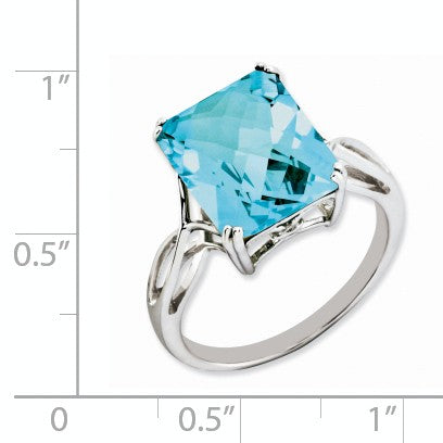 Alternate view of the Octagonal Light Blue Topaz Ring in Sterling Silver by The Black Bow Jewelry Co.