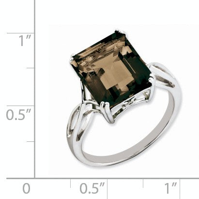Alternate view of the Octagonal Smokey Quartz Ring in Sterling Silver by The Black Bow Jewelry Co.