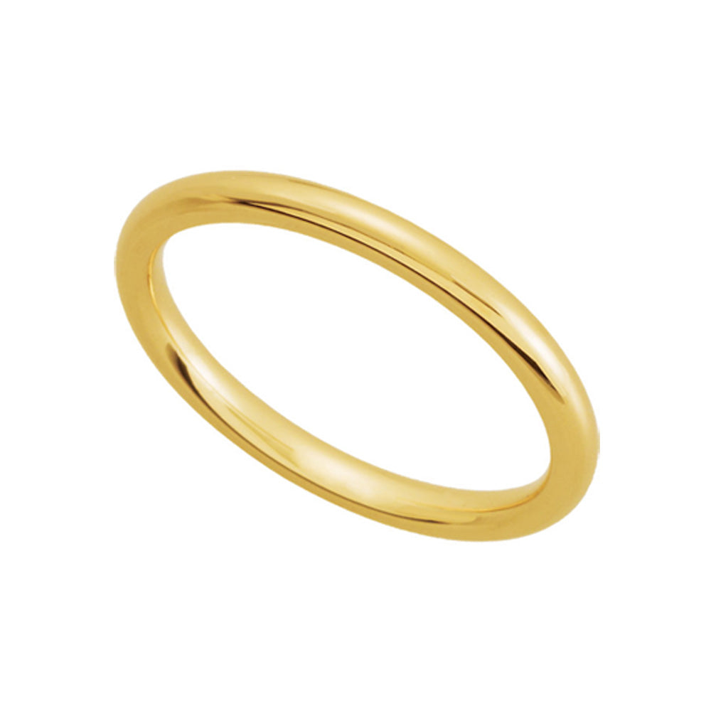 2mm Domed Comfort Fit Wedding Band in 14k Yellow Gold, Item R10154 by The Black Bow Jewelry Co.