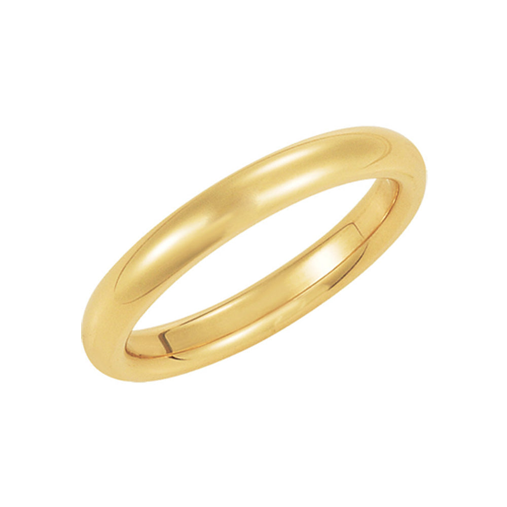 3mm Domed Comfort Fit Wedding Band in 14k Yellow Gold, Item R10159 by The Black Bow Jewelry Co.