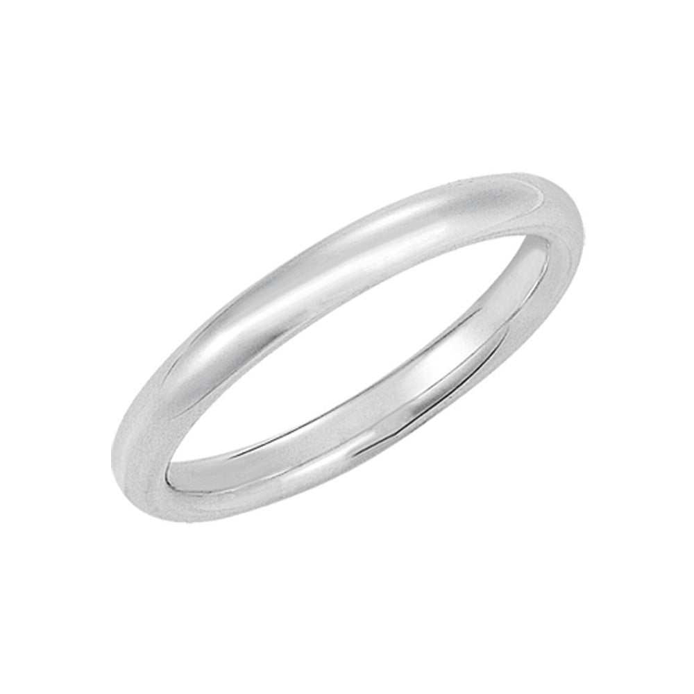 3mm Domed Comfort Fit Wedding Band in 14k White Gold - The Black