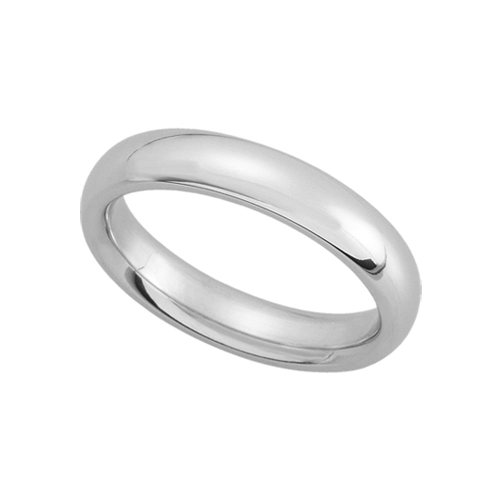 4mm Domed Comfort Fit Wedding Band in 14k White Gold, Item R10166 by The Black Bow Jewelry Co.
