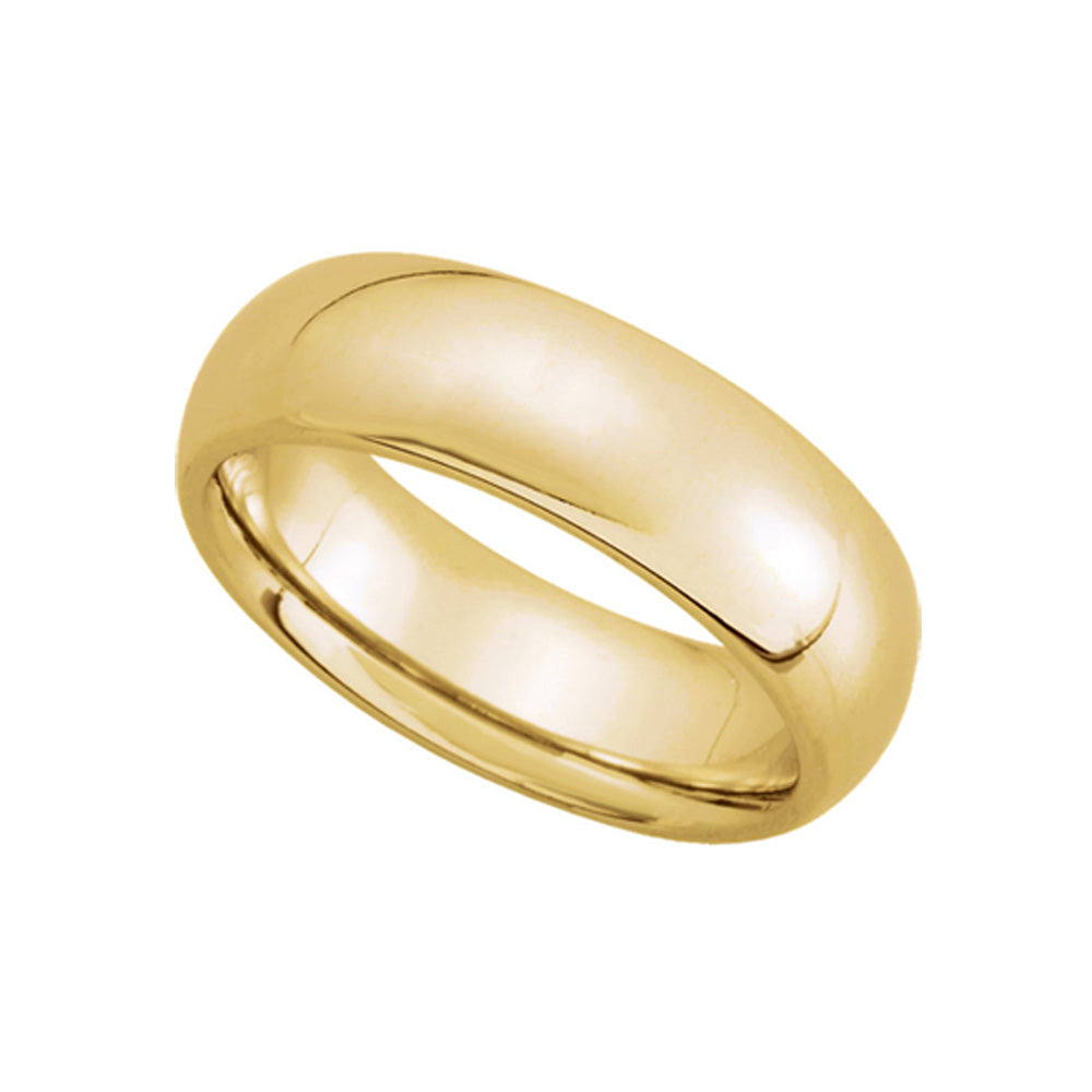 6mm Domed Comfort Fit Wedding Band in 14k Yellow Gold, Item R10177 by The Black Bow Jewelry Co.