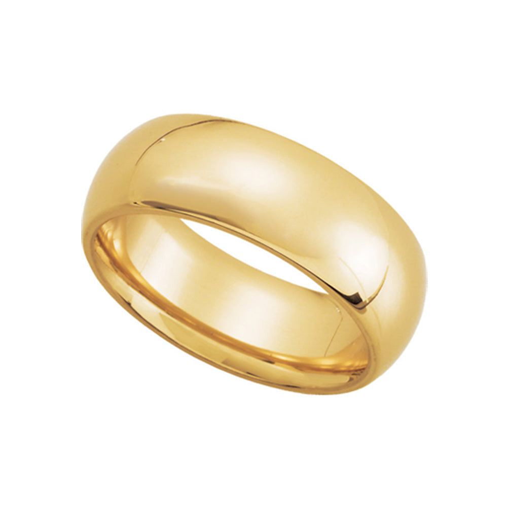 7mm Domed Comfort Fit Wedding Band in 14k Yellow Gold, Item R10183 by The Black Bow Jewelry Co.