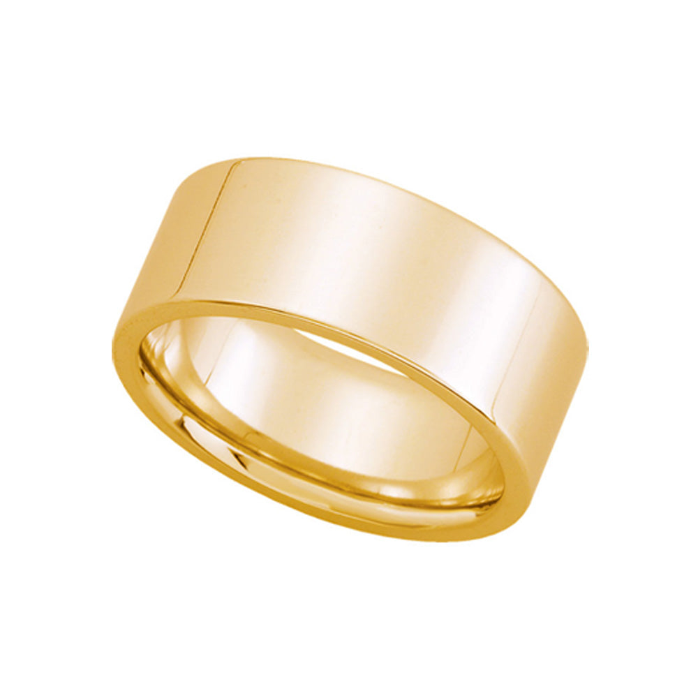 8mm Flat Comfort Fit Wedding Band in 14k Yellow Gold, Item R10224 by The Black Bow Jewelry Co.
