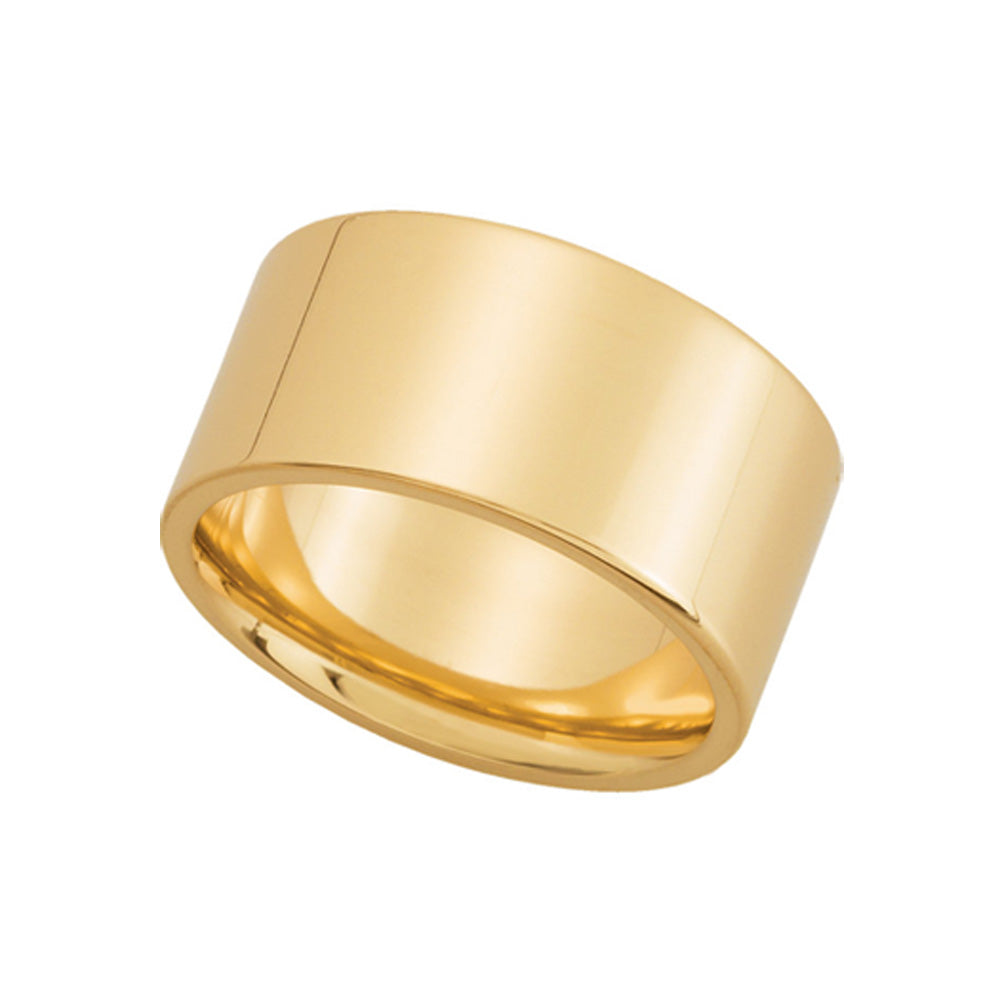 10mm Flat Comfort Fit Wedding Band in 14k Yellow Gold, Item R10229 by The Black Bow Jewelry Co.
