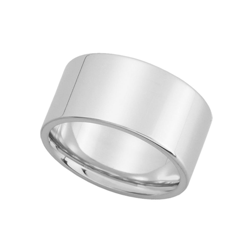 10mm Flat Comfort Fit Wedding Band in 14k White Gold, Item R10230 by The Black Bow Jewelry Co.