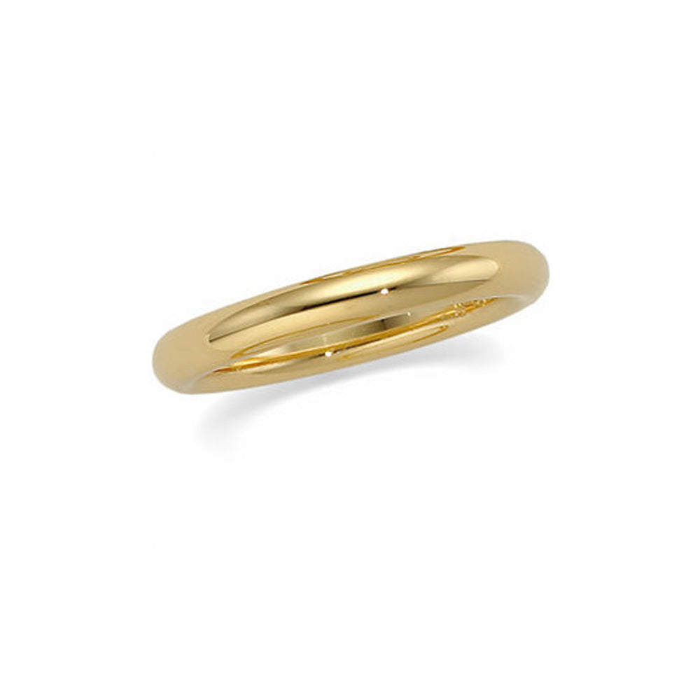 3mm Heavy Polished Domed Comfort Fit 14k Yellow Gold Band, Item R10246 by The Black Bow Jewelry Co.
