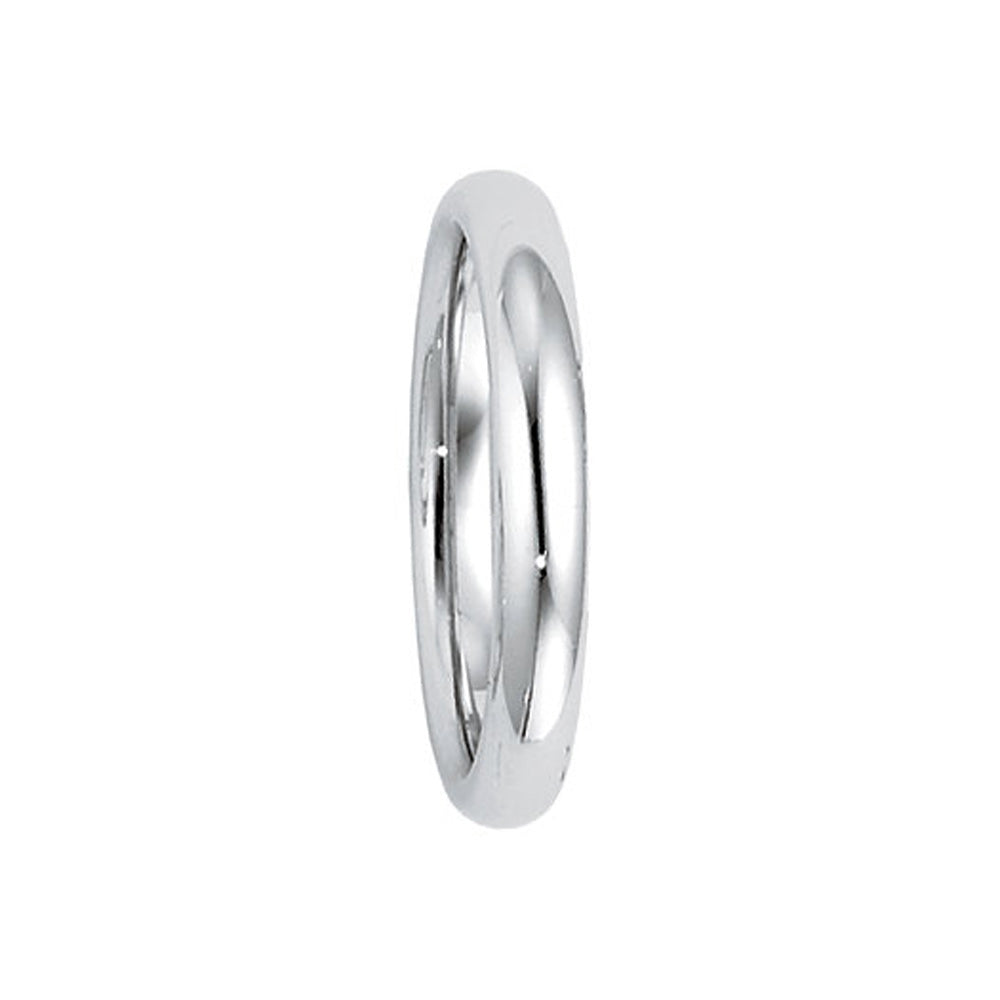 3mm Heavy Polished Domed Comfort Fit Band in Platinum, Item R10247 by The Black Bow Jewelry Co.