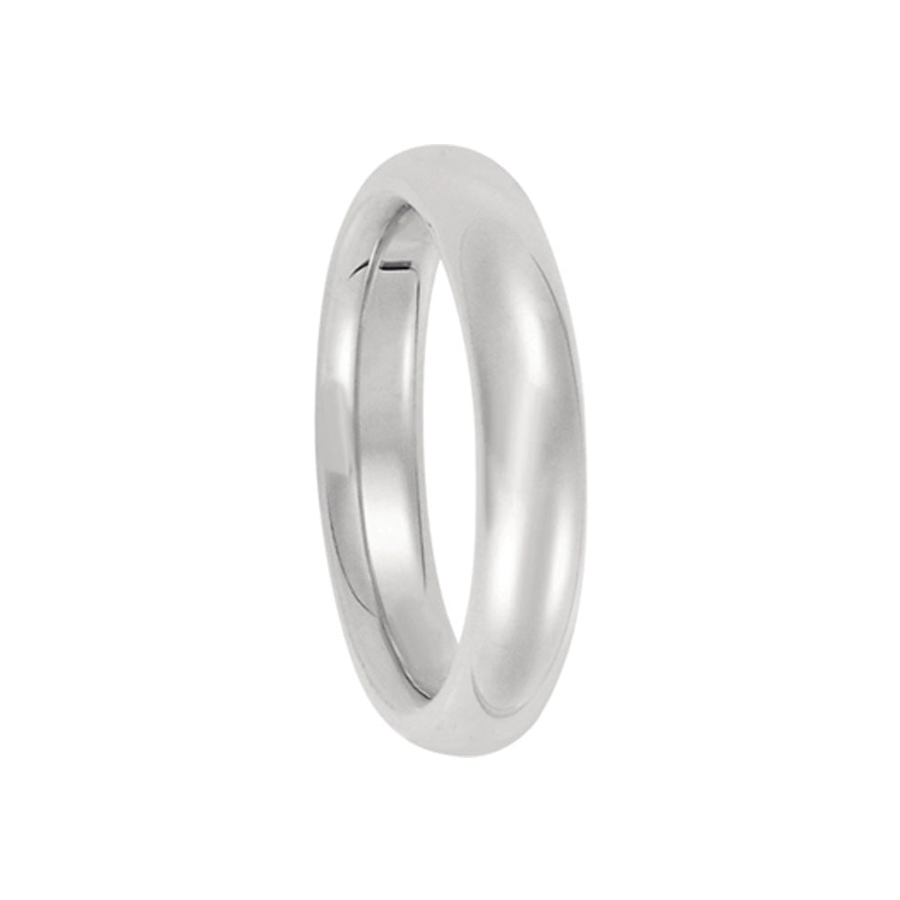 4mm Heavy Polished Domed Comfort Fit 14k White Gold Band, Item R10248 by The Black Bow Jewelry Co.