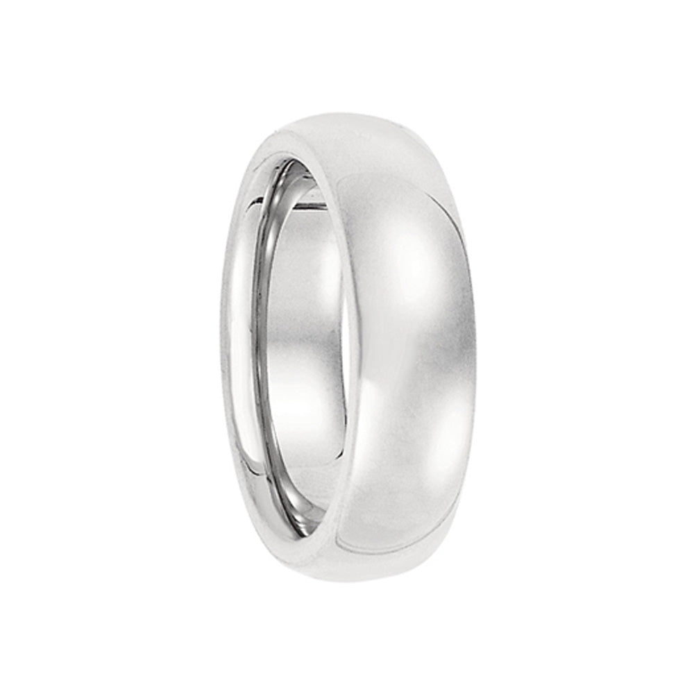 6mm Heavy Polished Domed Comfort Fit 14k White Gold Band, Item R10251 by The Black Bow Jewelry Co.