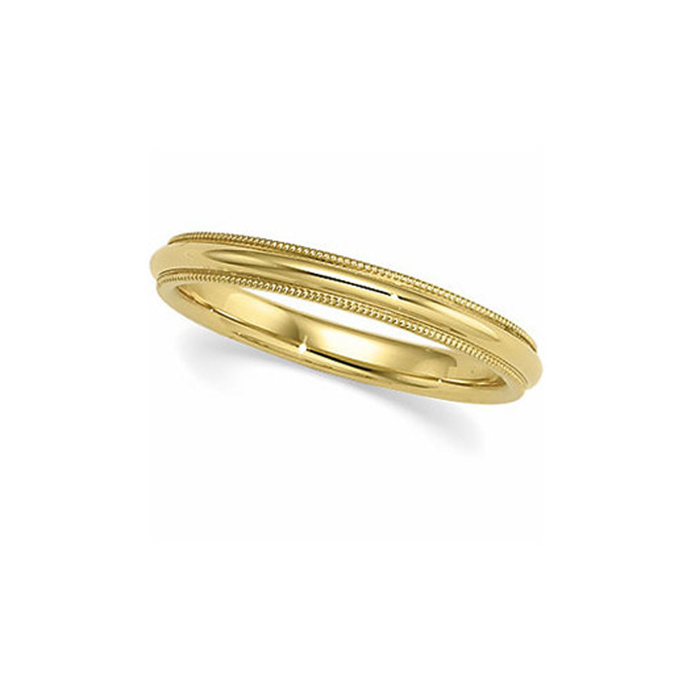 3mm Milgrain Edge Comfort Fit Domed 14k Yellow Gold Band, Item R10255 by The Black Bow Jewelry Co.