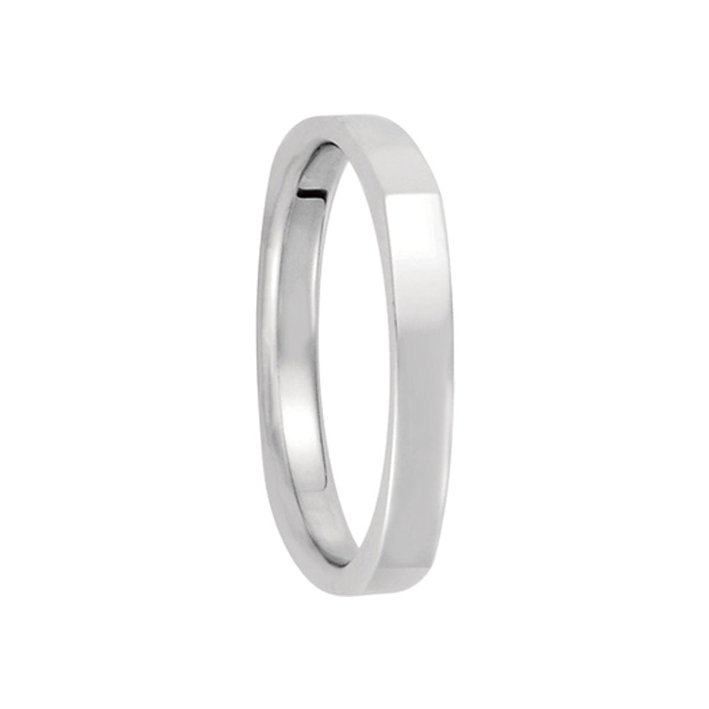 2.5mm Square Comfort Fit Polished Band in 14k White Gold, Item R10280 by The Black Bow Jewelry Co.