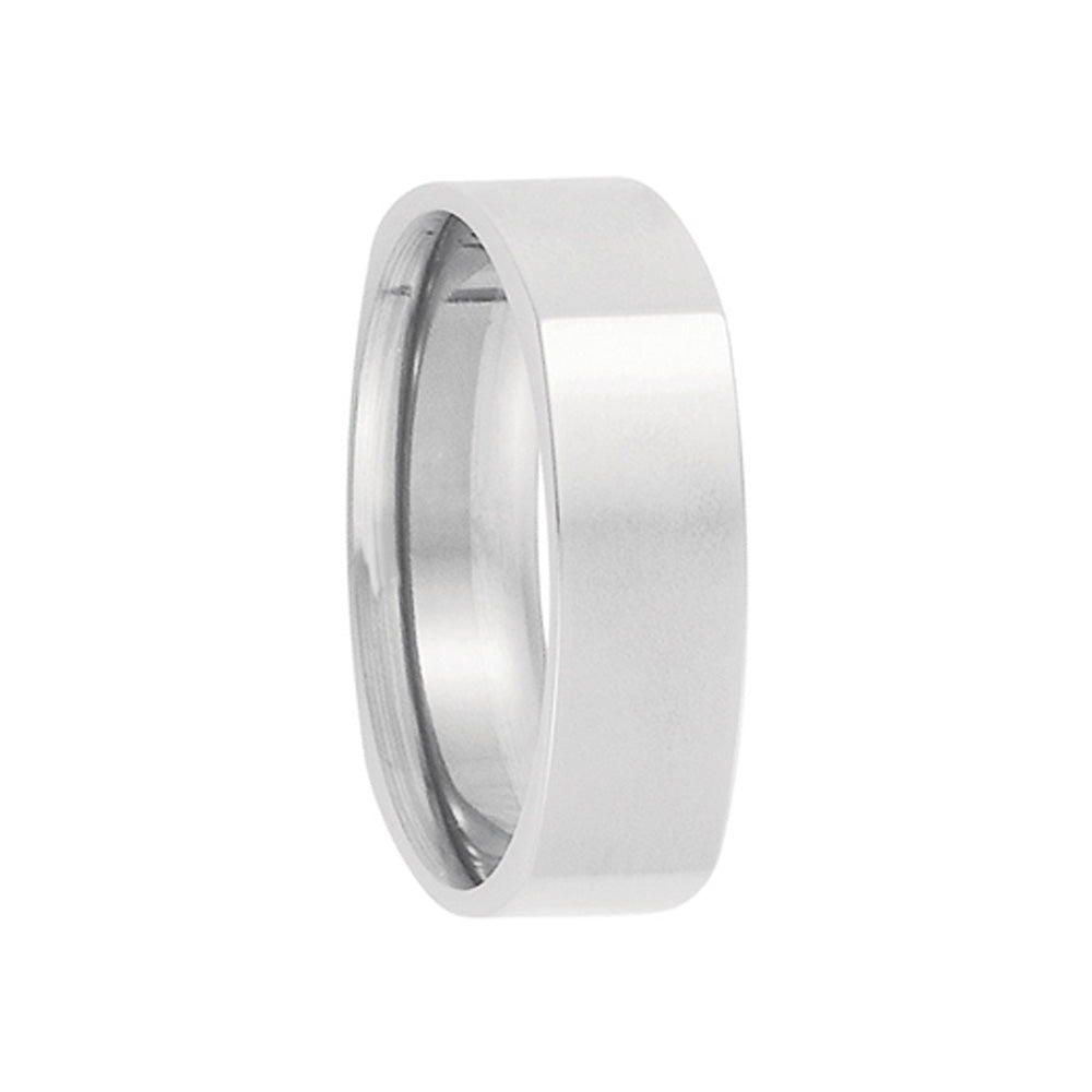 6mm Square Comfort Fit Polished Band in 14k White Gold, Item R10284 by The Black Bow Jewelry Co.