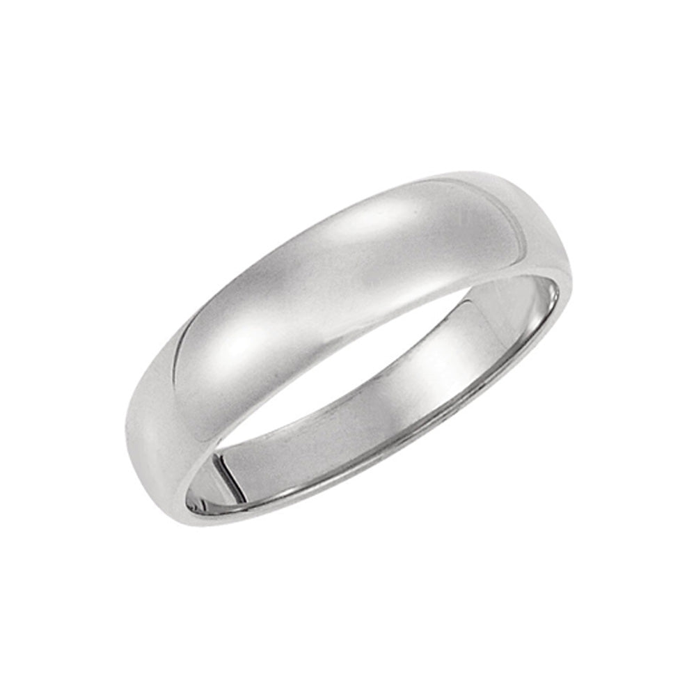 5mm Half Round Tapered Wedding Band in 14k White Gold, Item R10311 by The Black Bow Jewelry Co.