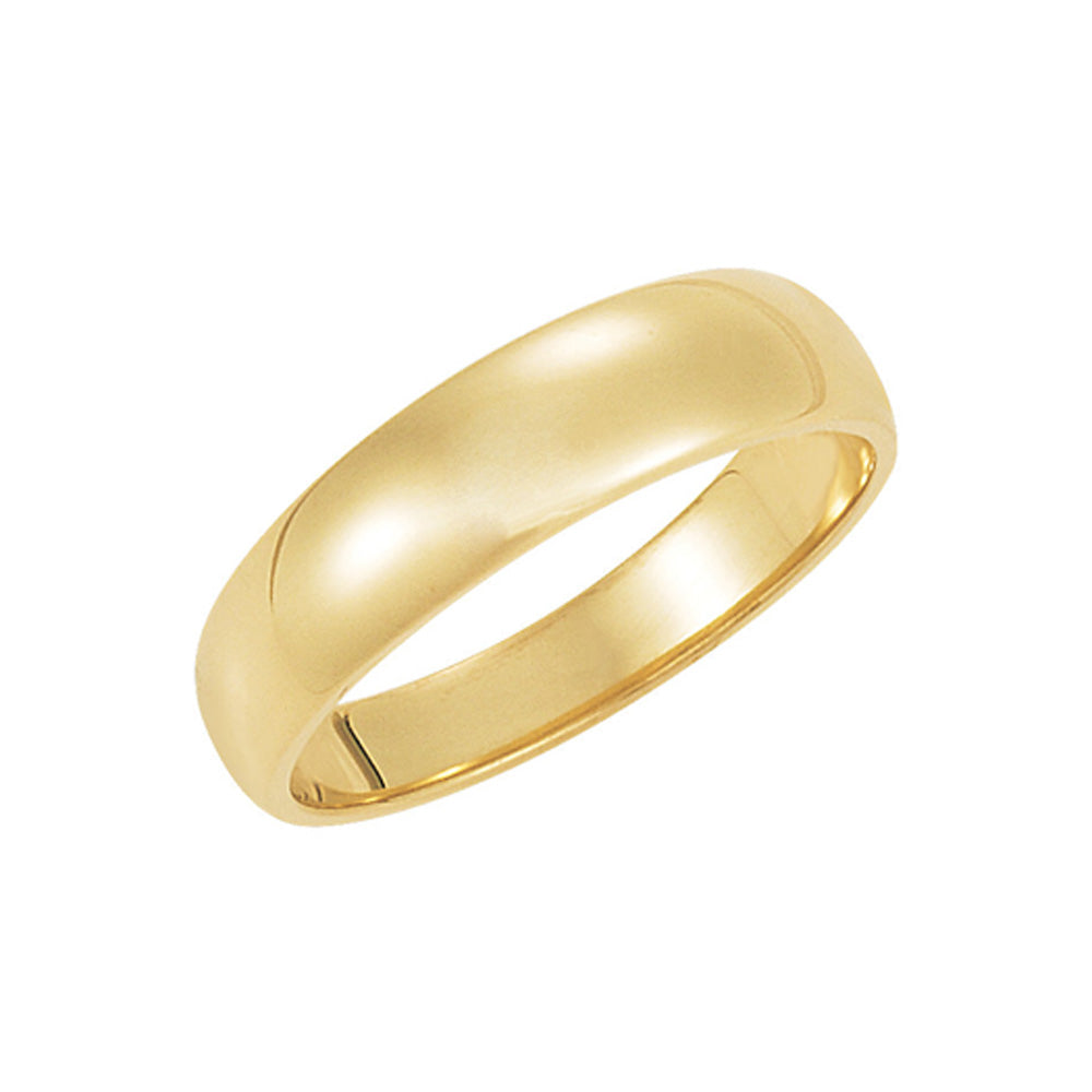 5mm Half Round Tapered Wedding Band in 10k Yellow Gold, Item R10312 by The Black Bow Jewelry Co.