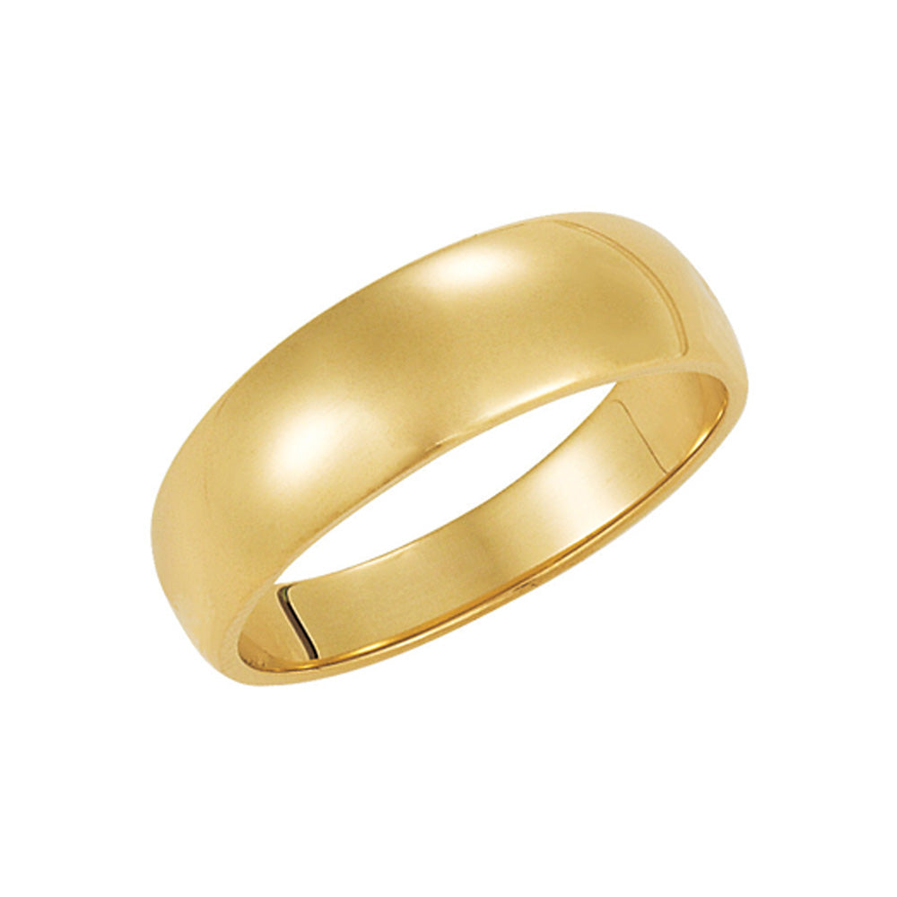 6mm Half Round Tapered Wedding Band in 14k Yellow Gold - The Black