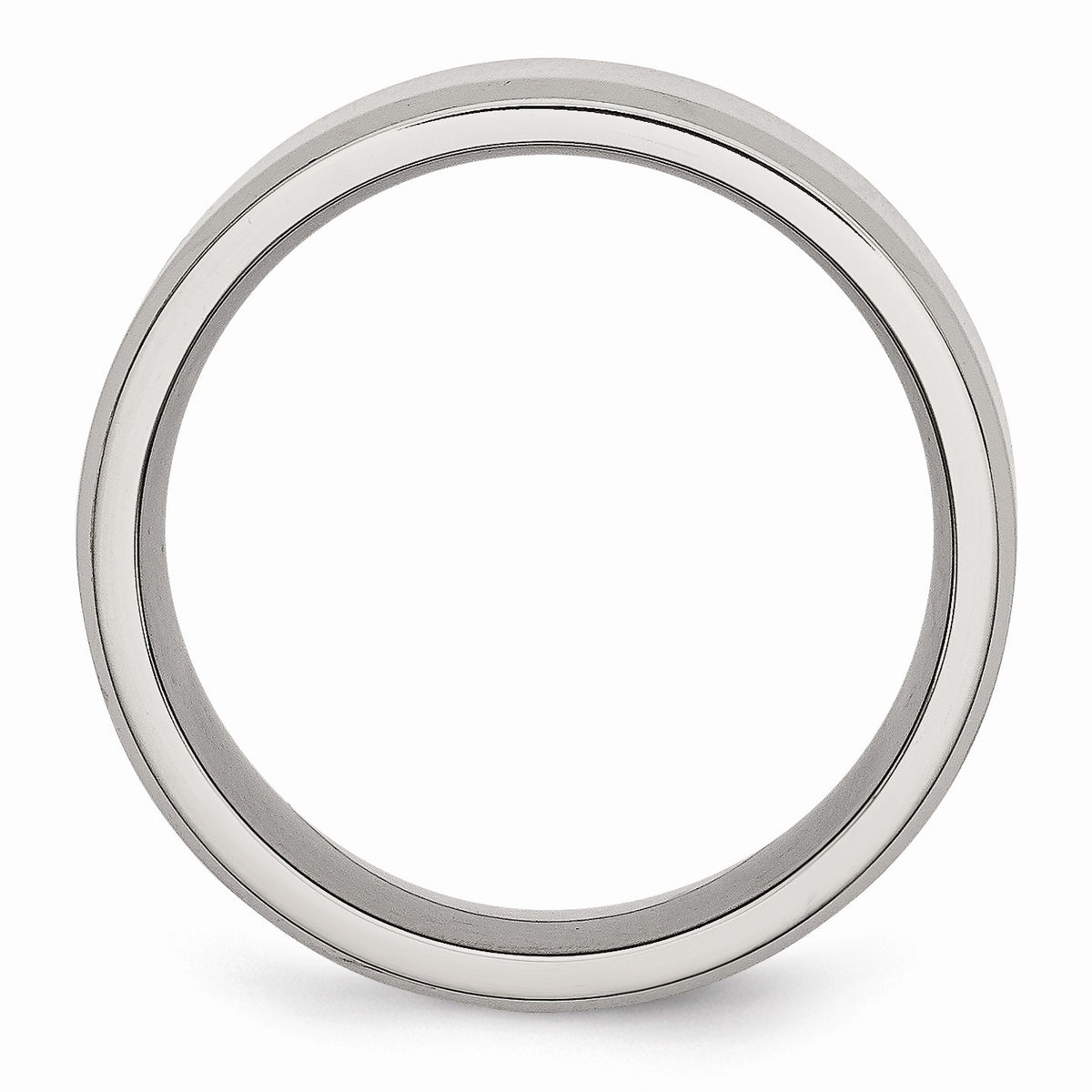 Alternate view of the 8mm Polished Beveled Edge Comfort Fit Stainless Steel Band by The Black Bow Jewelry Co.
