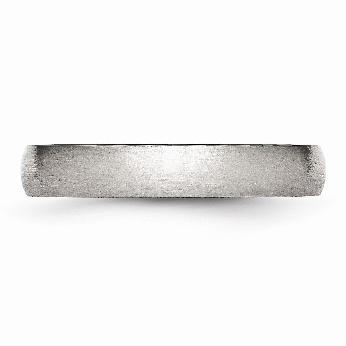 Alternate view of the 4mm Brushed Domed Comfort Fit Band in Stainless Steel by The Black Bow Jewelry Co.