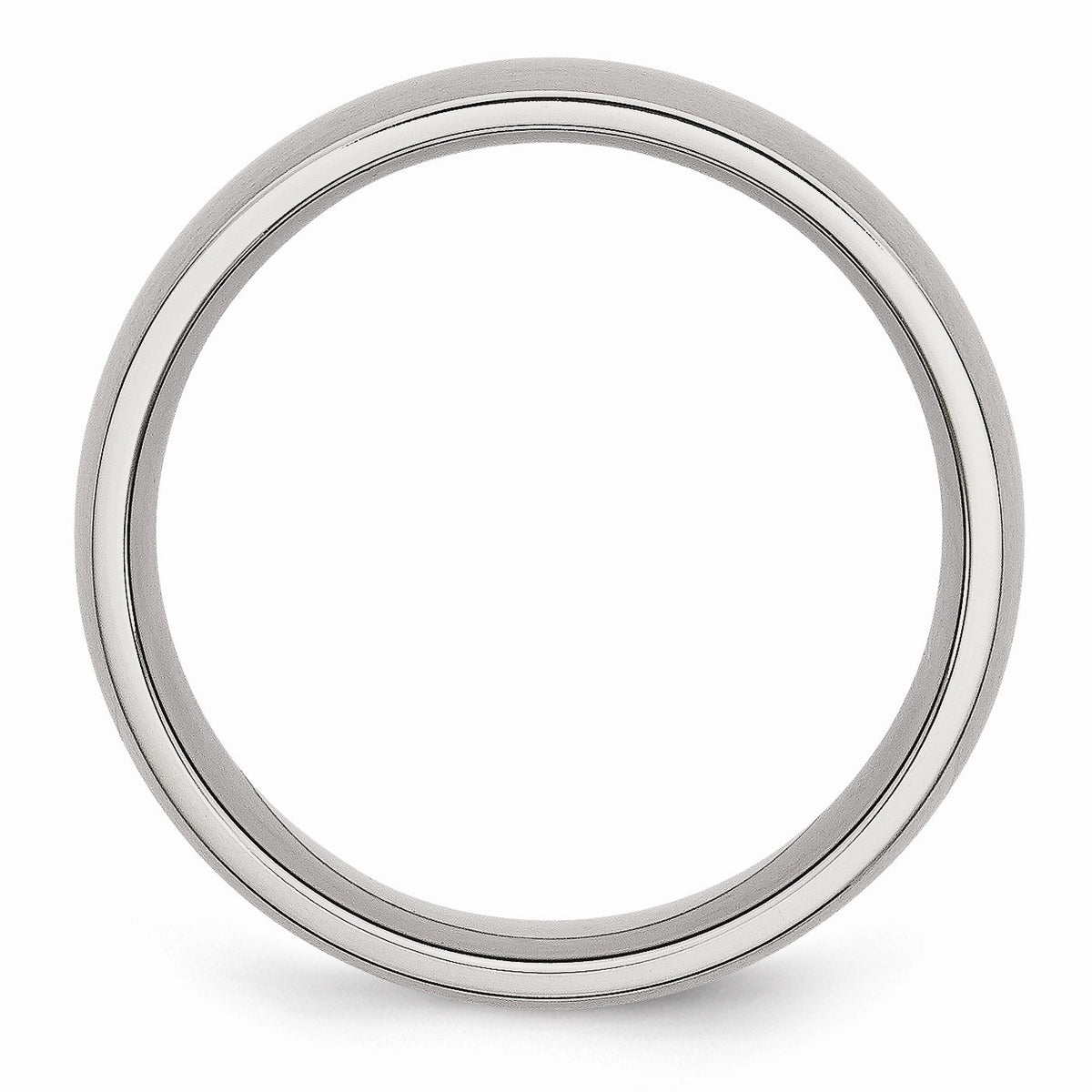 Alternate view of the 8mm Brushed Domed Comfort Fit Band in Stainless Steel by The Black Bow Jewelry Co.