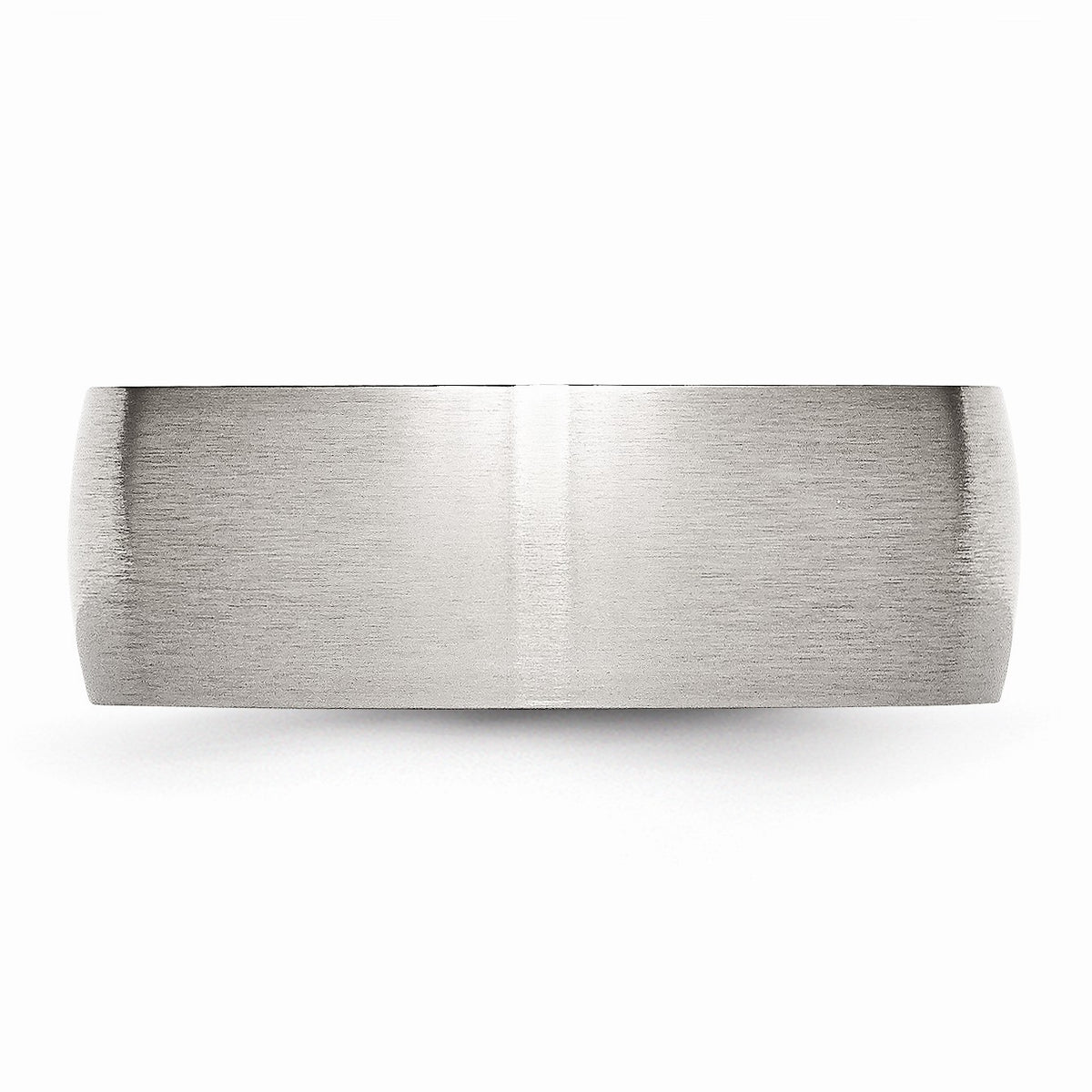 Alternate view of the 8mm Brushed Domed Comfort Fit Band in Stainless Steel by The Black Bow Jewelry Co.