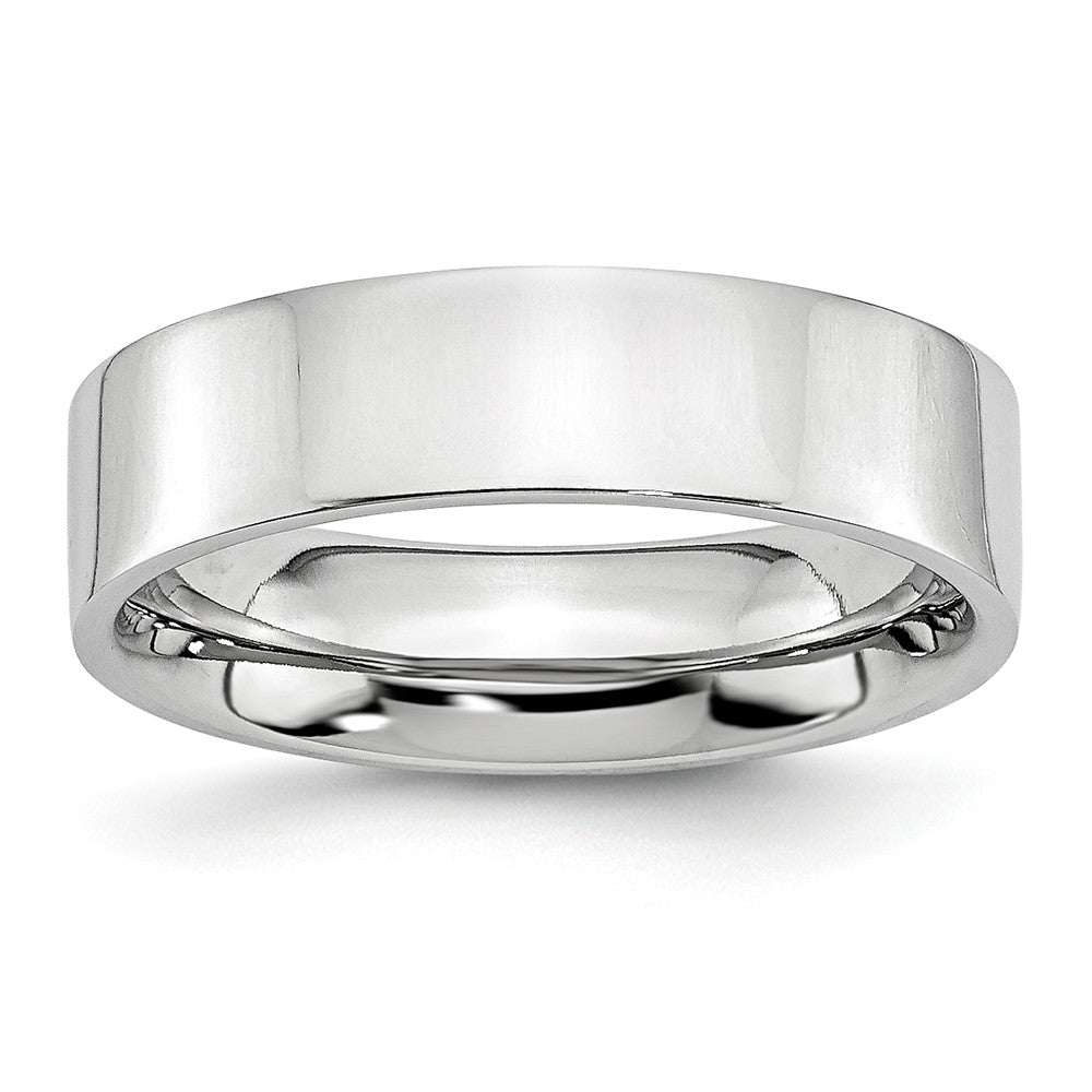 6mm Cobalt Polished Flat Standard Fit Band, Item R10426 by The Black Bow Jewelry Co.