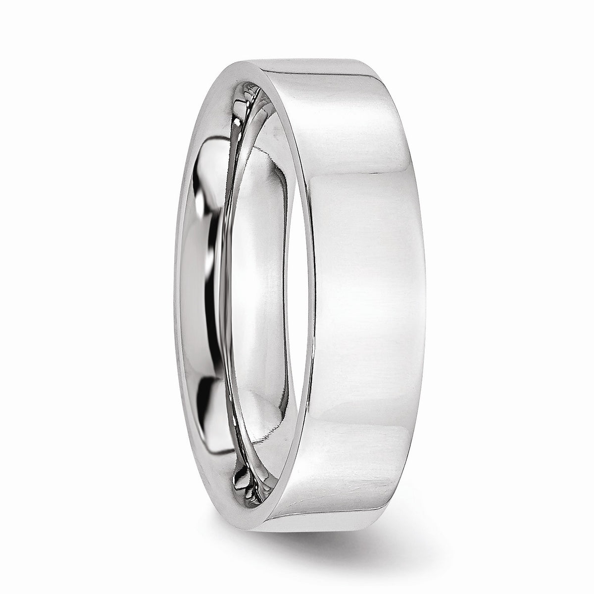 Alternate view of the 6mm Cobalt Polished Flat Standard Fit Band by The Black Bow Jewelry Co.