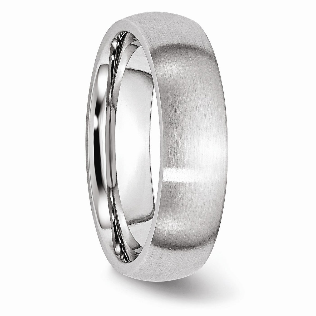 Alternate view of the 6mm Cobalt Slightly Domed Satin Standard Fit Band by The Black Bow Jewelry Co.