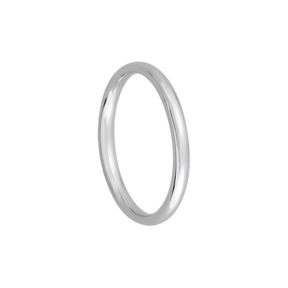 2mm Light Domed Comfort Fit Wedding Band in 10k White Gold, Item R10466 by The Black Bow Jewelry Co.