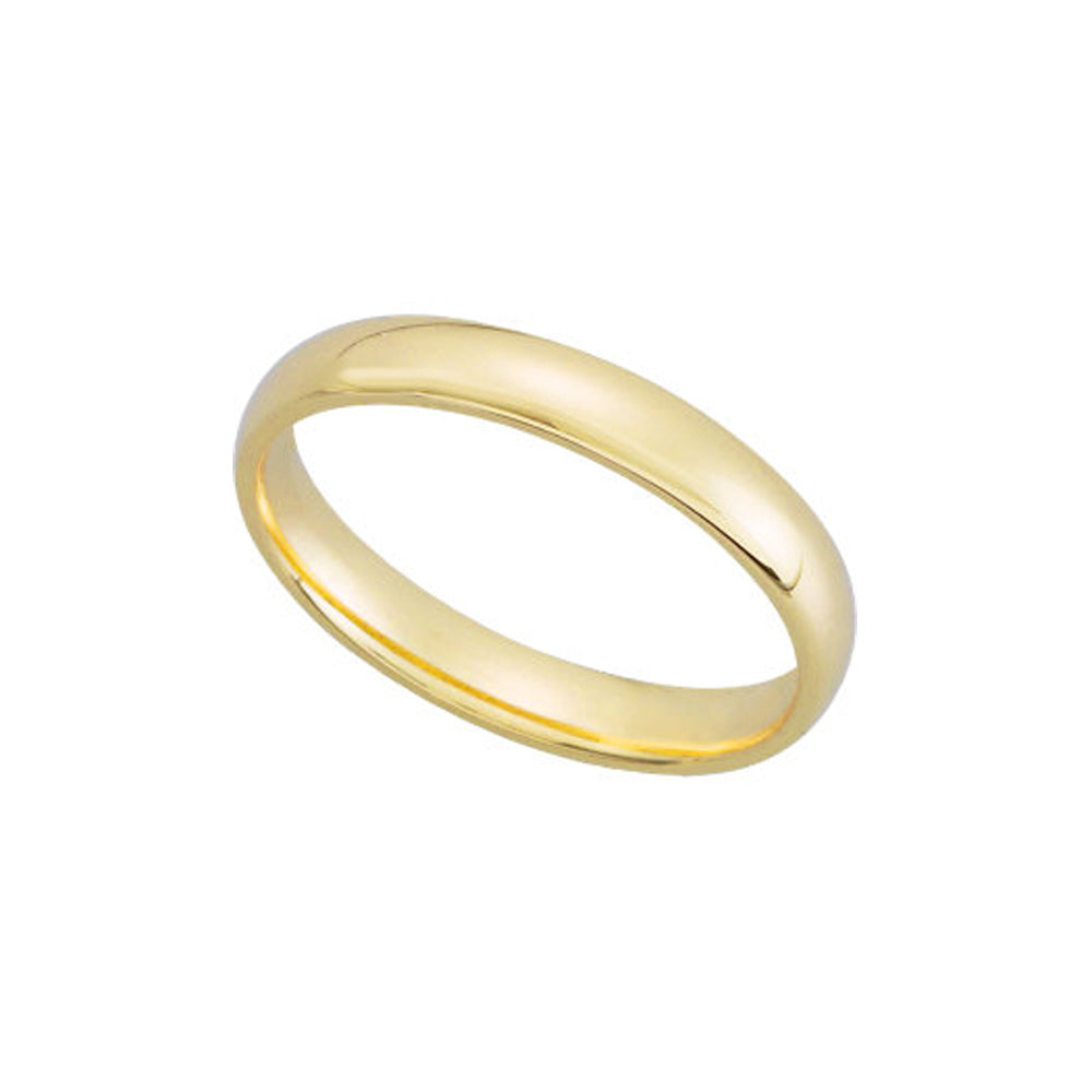 3mm Light Domed Comfort Fit Wedding Band in 10k Yellow Gold, Item R10470 by The Black Bow Jewelry Co.
