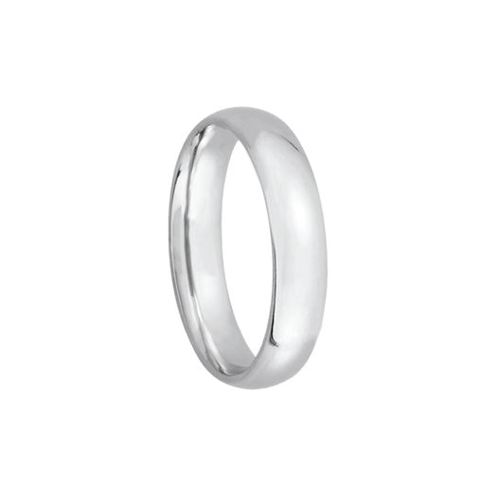 4mm Light Domed Comfort Fit Wedding Band in Platinum, Item R10474 by The Black Bow Jewelry Co.