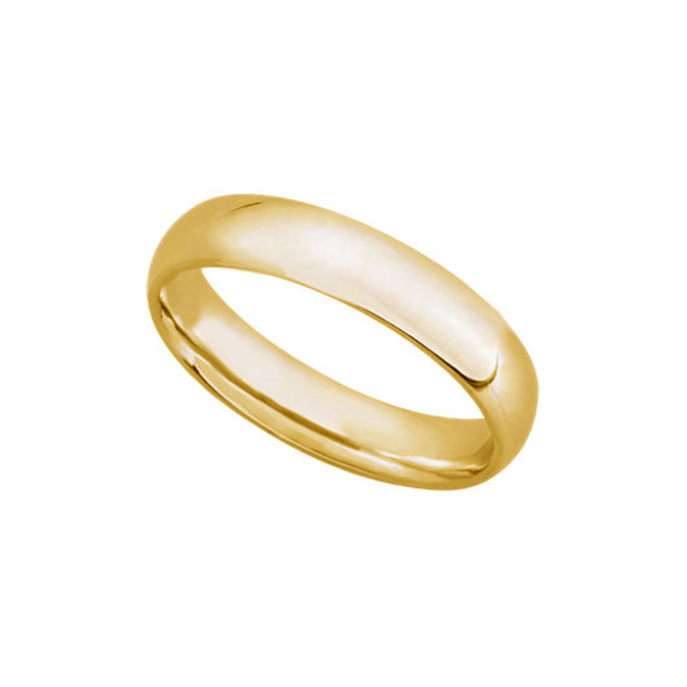 4mm Light Domed Comfort Fit Wedding Band in 10k Yellow Gold, Item R10475 by The Black Bow Jewelry Co.