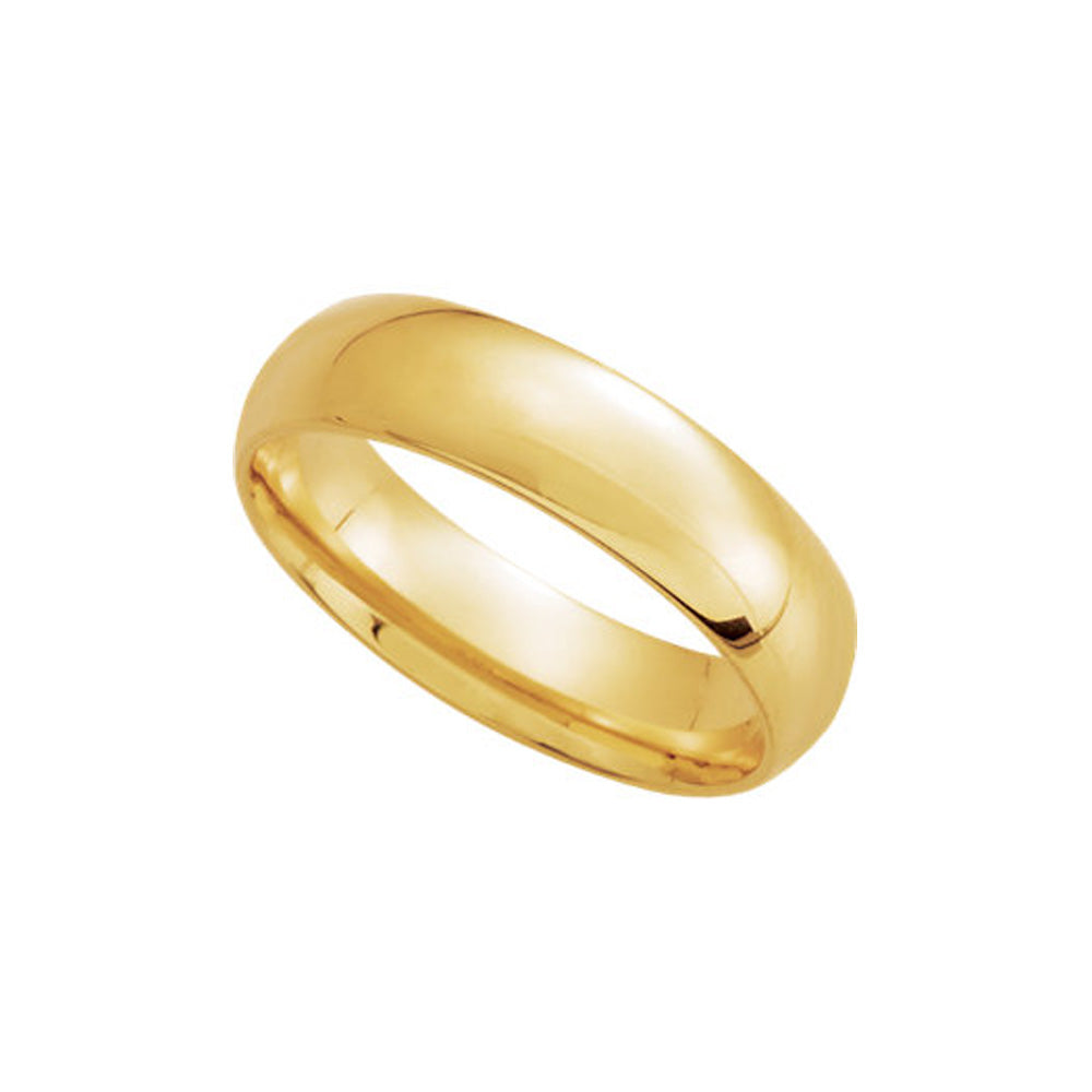 5mm Light Domed Comfort Fit Wedding Band in 14k Yellow Gold, Item R10477 by The Black Bow Jewelry Co.