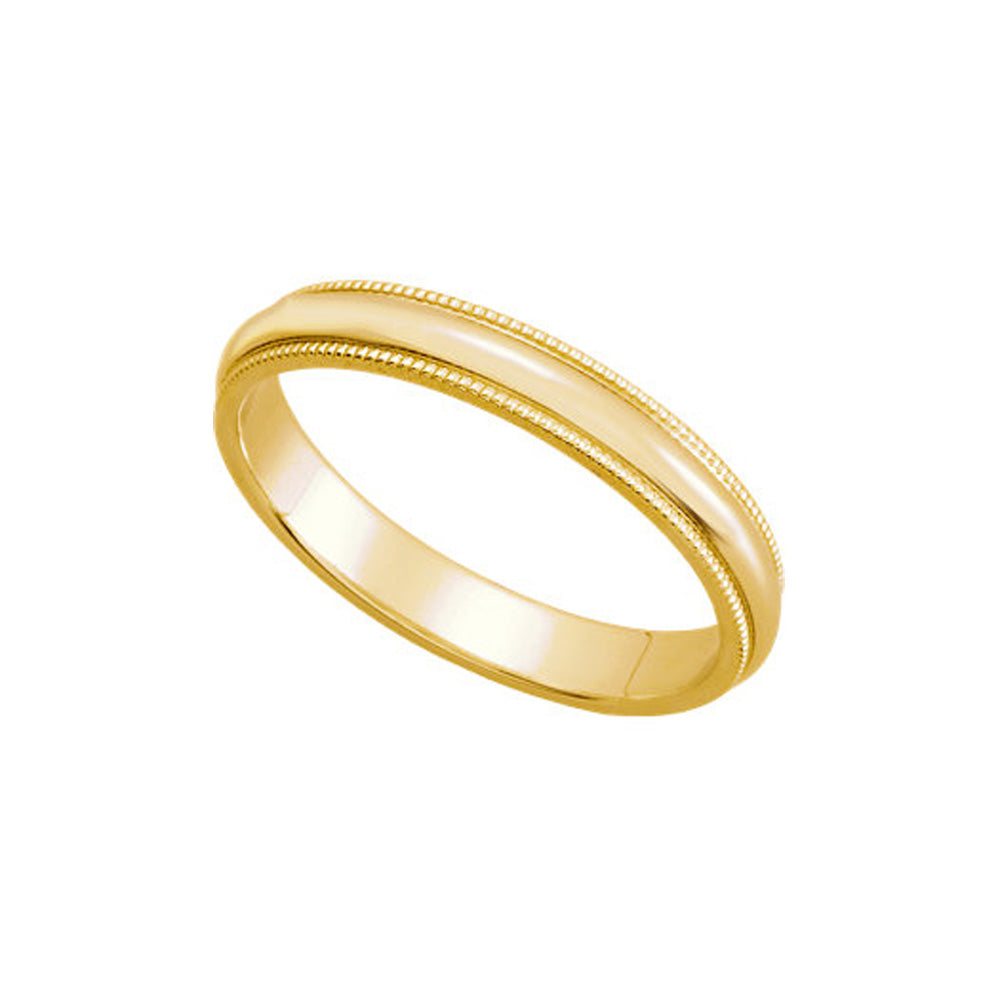 3mm Milgrain Edge Domed Band in 14k Yellow Gold, Item R10502 by The Black Bow Jewelry Co.