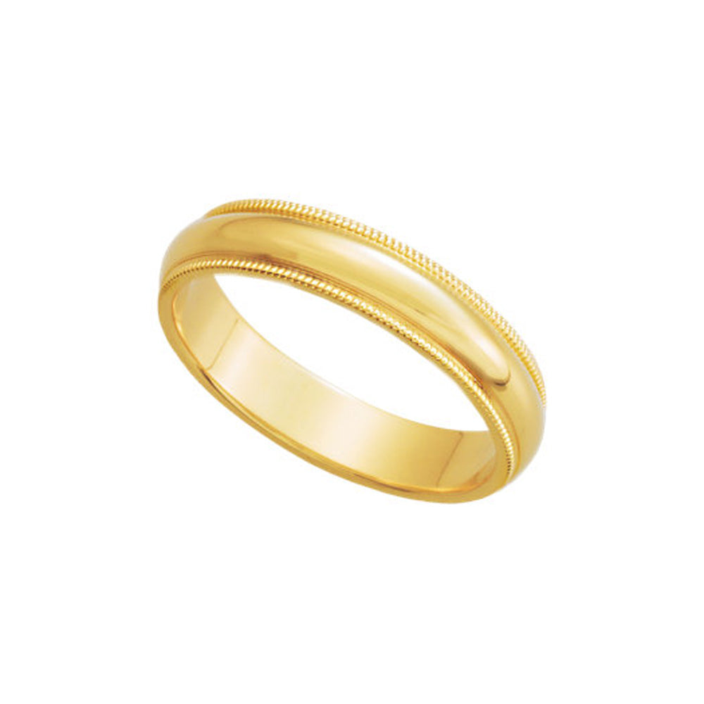 4mm Milgrain Edge Domed Band in 14k Yellow Gold, Item R10505 by The Black Bow Jewelry Co.