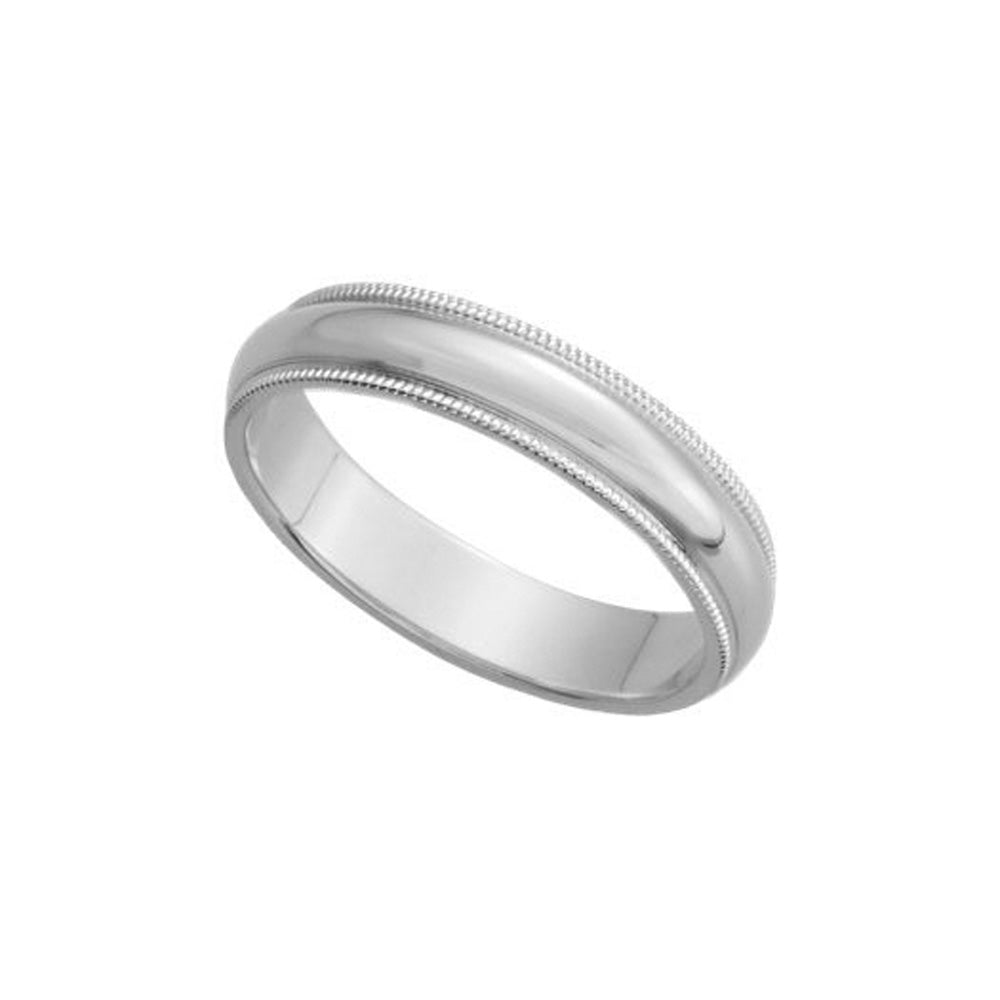 4mm Milgrain Edge Domed Band in Platinum, Item R10507 by The Black Bow Jewelry Co.