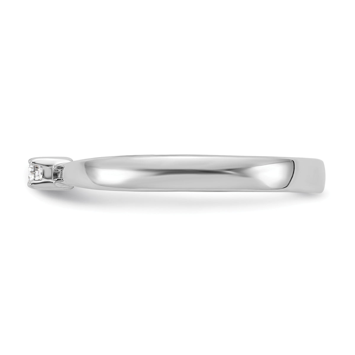 Alternate view of the .03 Carat Diamond Solitaire Ring in Rhodium Plated Sterling Silver by The Black Bow Jewelry Co.