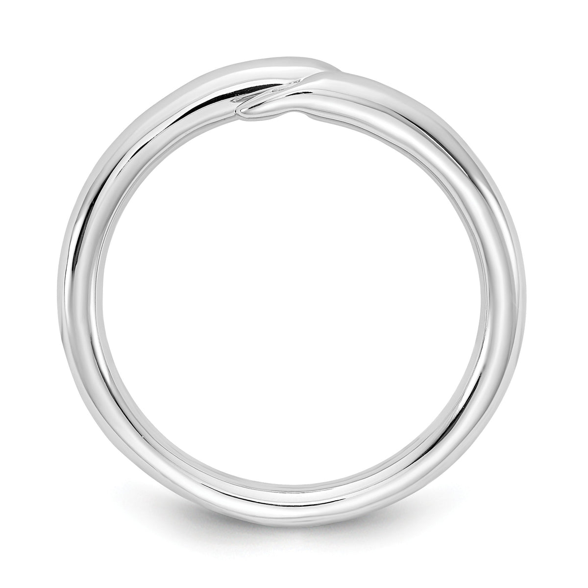 Alternate view of the .02 Ctw Diamond Bypass Ring in Rhodium Plated Sterling Silver by The Black Bow Jewelry Co.