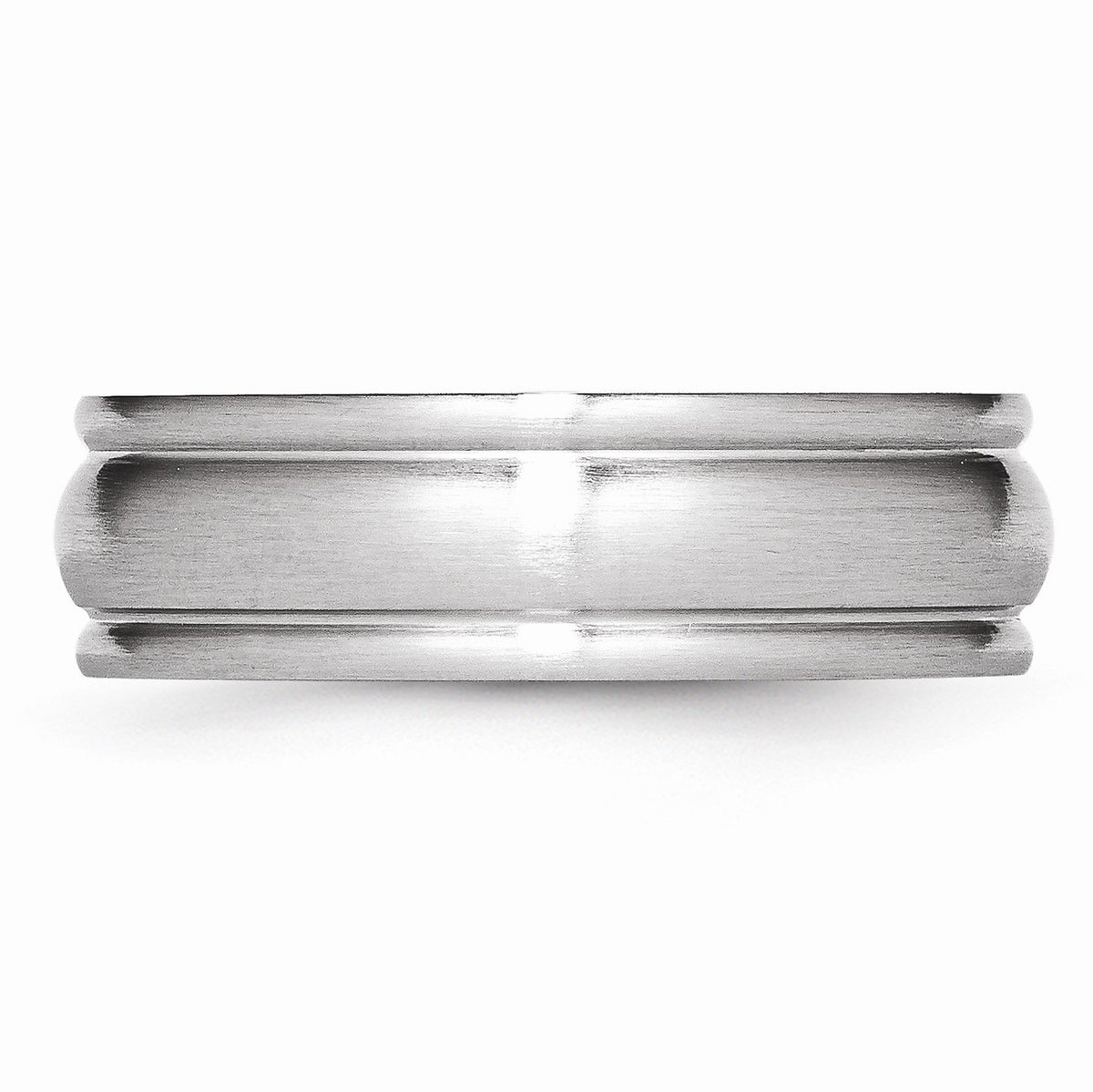 Alternate view of the 7mm Cobalt Satin &amp; Polished Rounded Edge Comfort Fit Band by The Black Bow Jewelry Co.