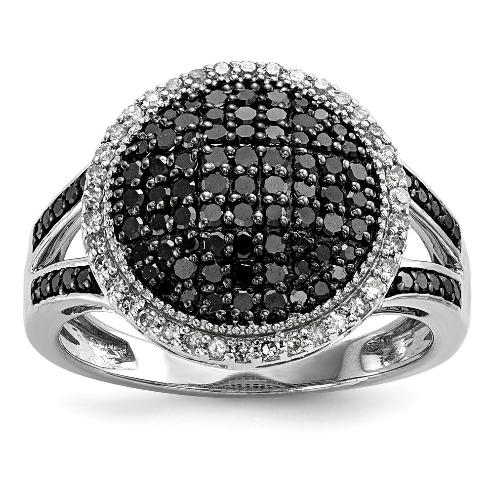 White Night Sterling Silver Rhodium-plated Diamond and Black Onyx