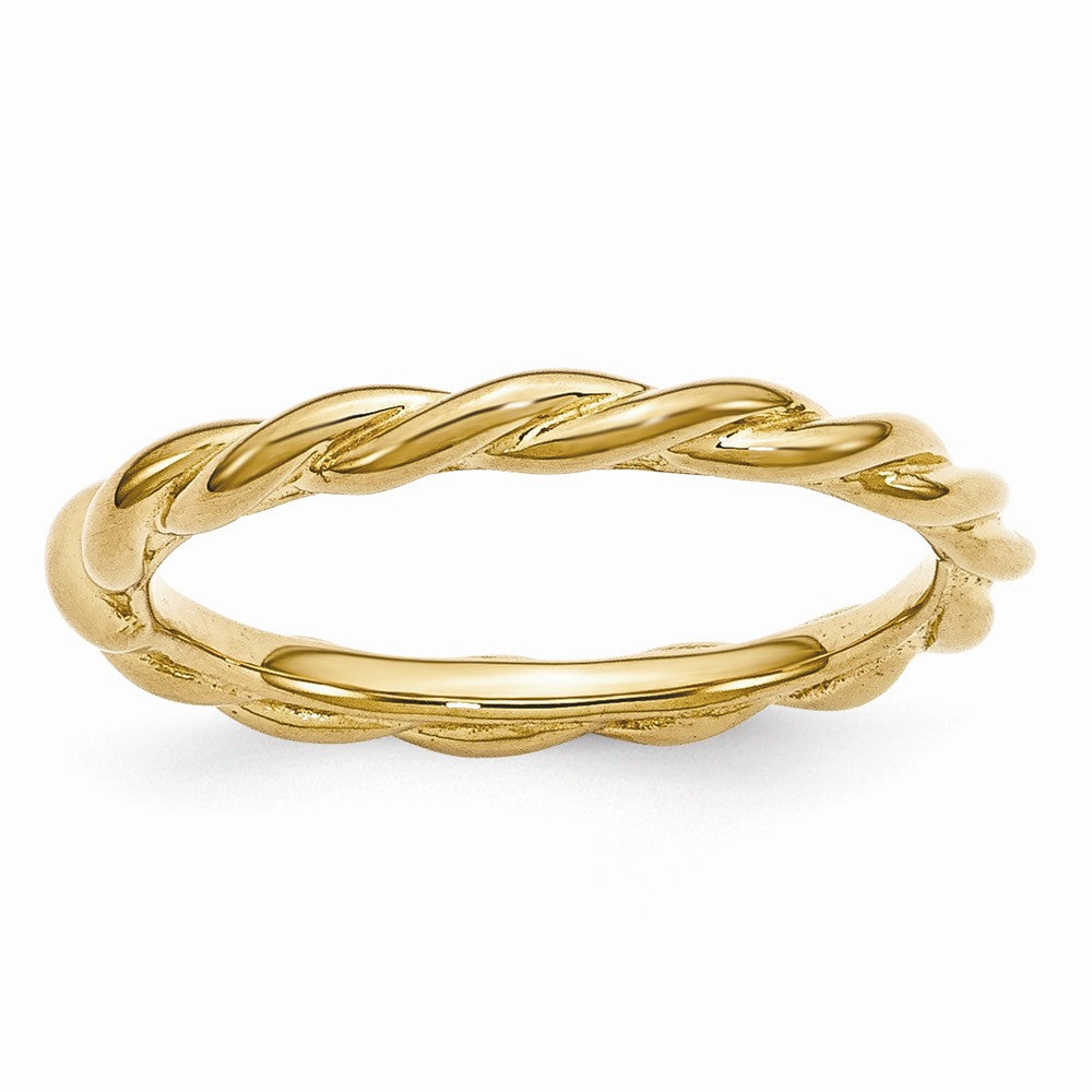 2.25mm Gold Tone Sterling Silver Stackable Expressions Twist Band, Item R10901 by The Black Bow Jewelry Co.