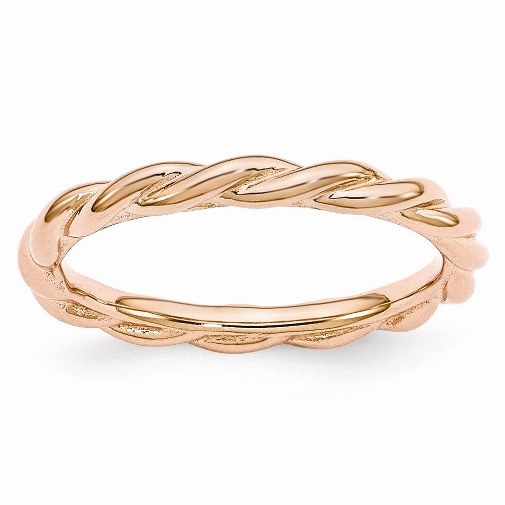 2.25mm Pink Tone Sterling Silver Stackable Expressions Twist Band, Item R10902 by The Black Bow Jewelry Co.