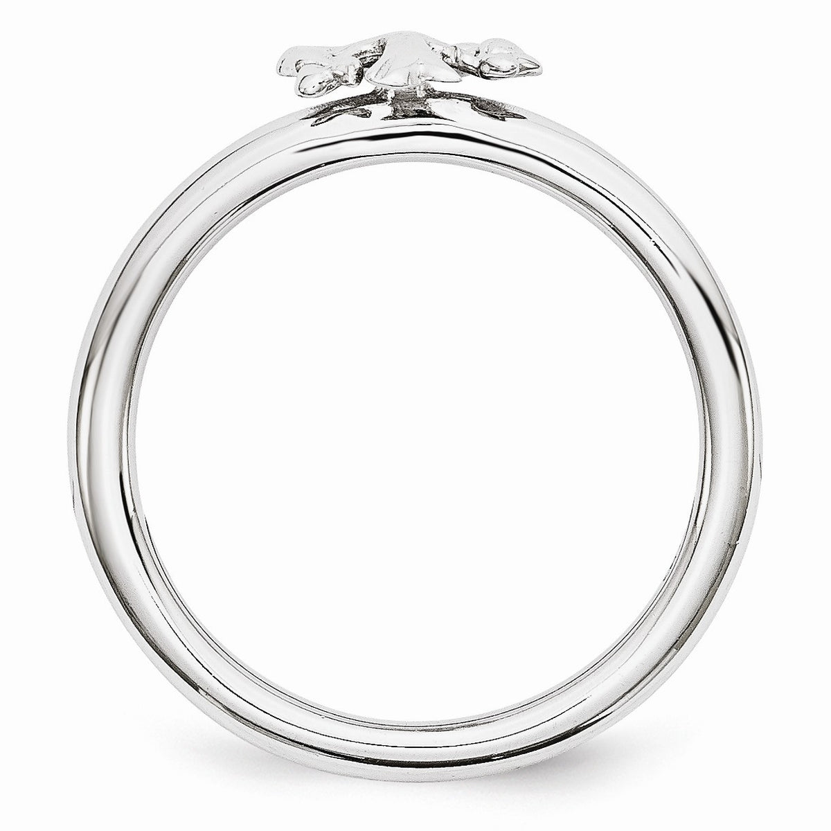 Alternate view of the Rhodium Plated Sterling Silver Stackable Expressions 8mm Tree Ring by The Black Bow Jewelry Co.
