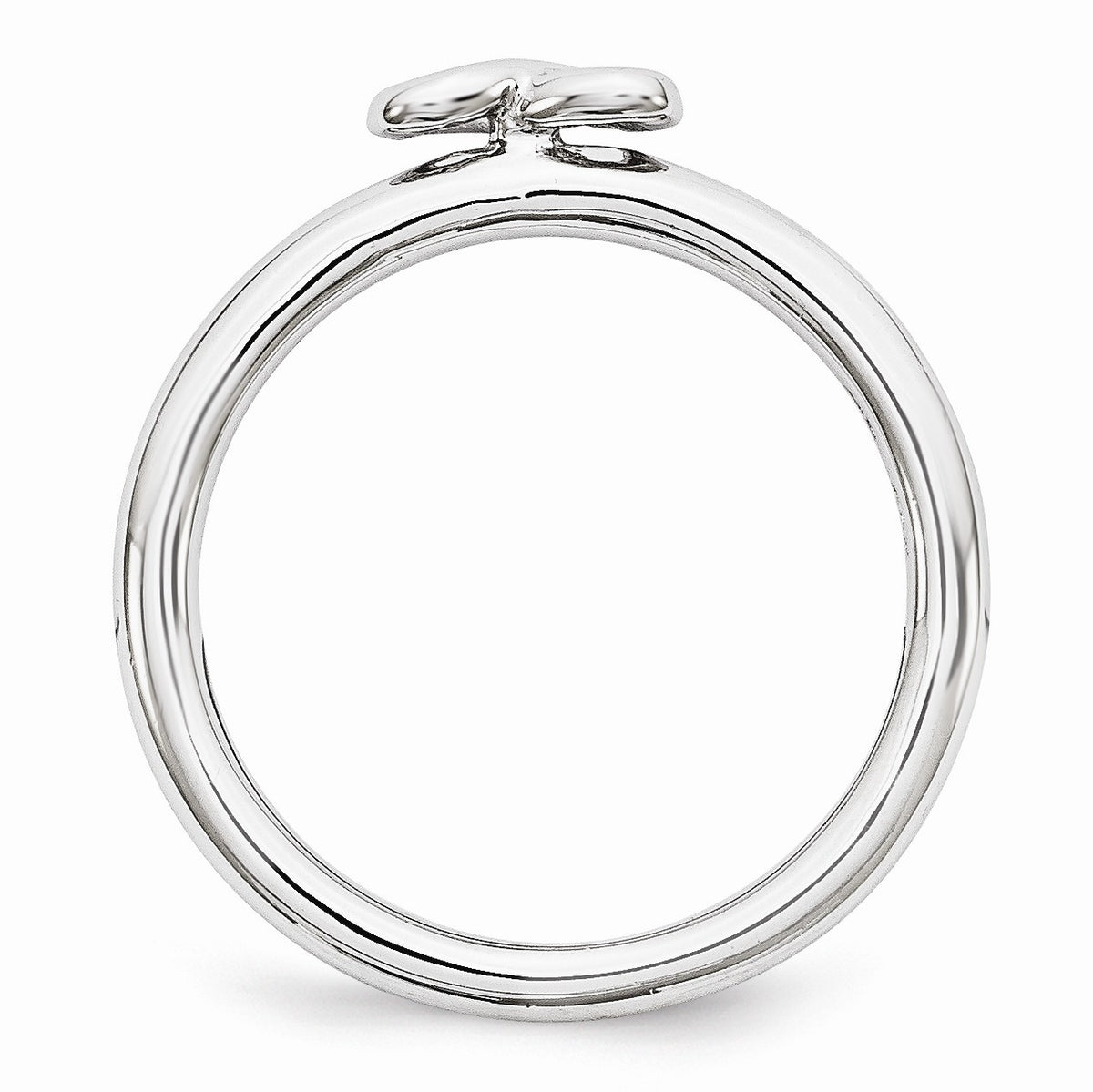 Alternate view of the Rhodium Plated Sterling Silver Stackable 2.5mm Infinity Symbol Ring by The Black Bow Jewelry Co.