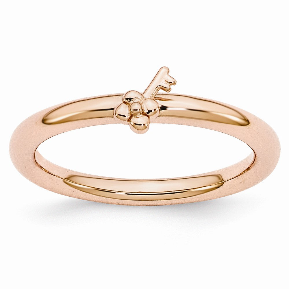 Rose Gold Tone Plated Sterling Silver Stackable 5mm Key Ring, Item R10942 by The Black Bow Jewelry Co.